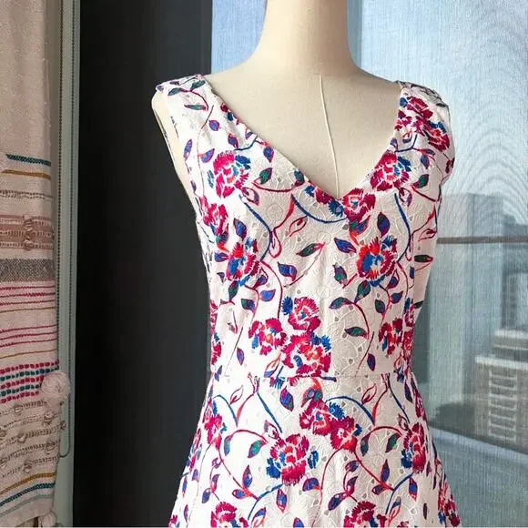 Tanya Taylor White Embroidered Sleeveless Mini Dress Women’s Size 2 - Picture 2 of 10